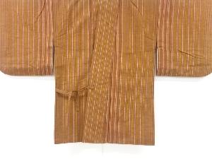 縞模様織り出し　手織り紬道中着